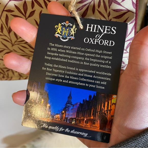 NWT Hines of Oxford Tapestry Lily Leaves Wine Pillow Cover England Loom-Woven - Picture 5 of 10